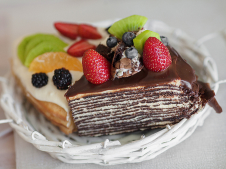 Valentine day small present morning tea cake concept.の写真素材