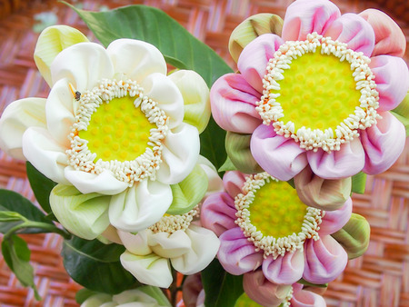 This lotus is an antique traditional making by Thai people. They make it every buddhaの写真素材