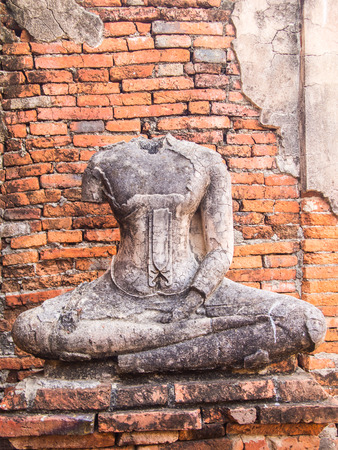 Budda statue in Ayutthaya Thailandの写真素材
