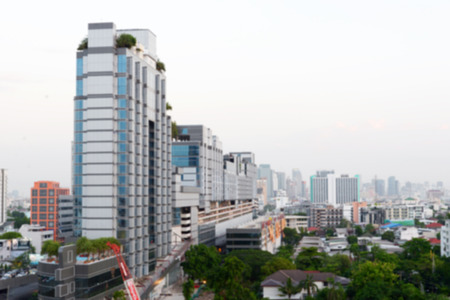 View of Bangkok city on the Latphrao road, blurの写真素材