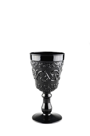 Black Glass wine on isolateの写真素材
