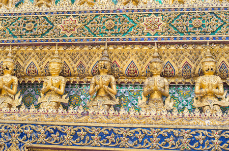 Wat Phra Kaeo, Temple of the Emerald Buddha Bangkok, Asia Thailandの写真素材