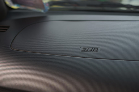 SRS airbag caption on car dashboardの写真素材