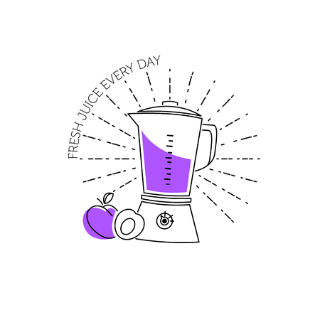 Blender line icon. Vector symbol on the topic of home electronic devices. Color minimalist element for design of website, company's visit card, logo and etc.のイラスト素材