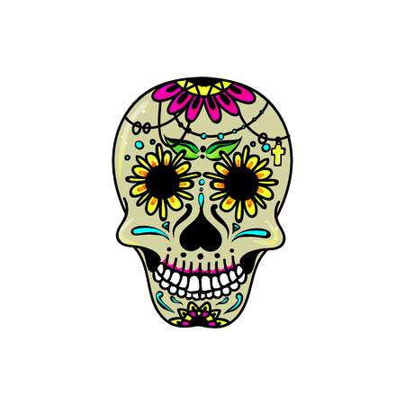 Composition of sugar skulls.のイラスト素材