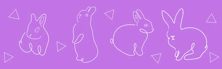 Beautiful parade of easter bunniesのイラスト素材