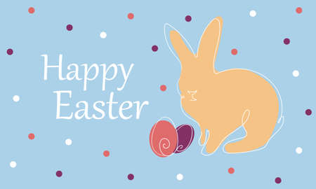 Happy easter from a wonderful bunnyのイラスト素材