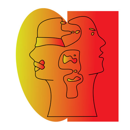 Fusion of feminine and masculine angerのイラスト素材