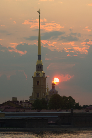 Saint-Petersburg / Russia - 06/27/2013: Peter and Paul Fortress at sunrise.のeditorial素材