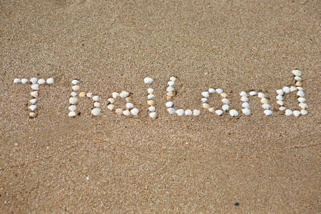 Thailand written on the sandの写真素材