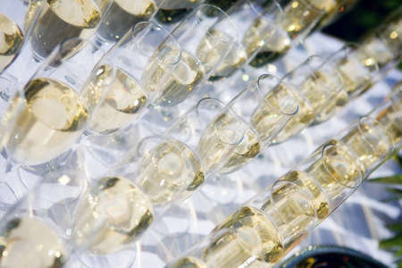 Group of glasses of champagneの写真素材