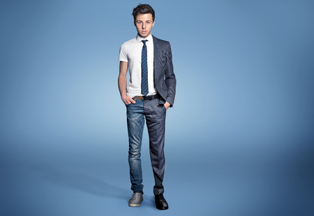 Young man dress up that he's ready for Businessの写真素材