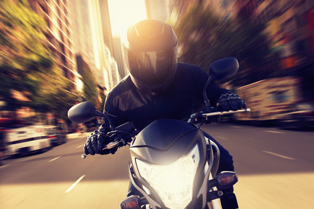 Speeding Motorbikeの写真素材