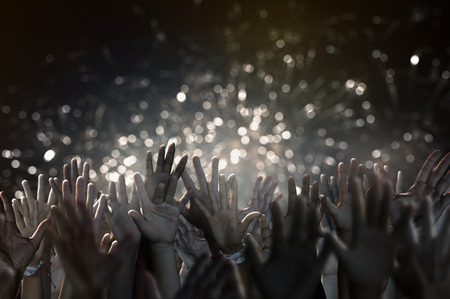 Hands in the airの写真素材