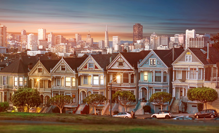 Alamo Square, San Franciscoの写真素材