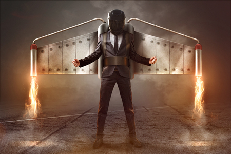 Jetpack Businessmanの写真素材