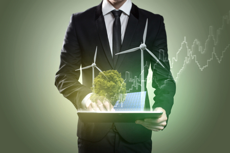 Businessman with Tablet PCの写真素材