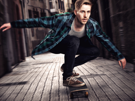 Male Skateboarderの写真素材