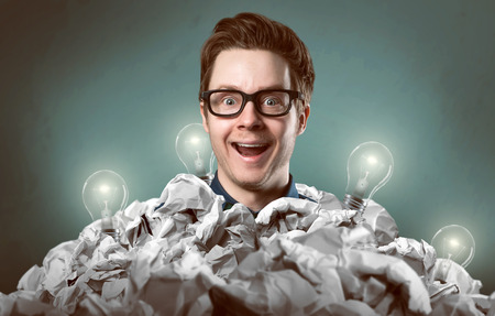 Man has a creative ideaの写真素材