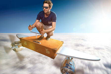 Suitcase Planeの写真素材