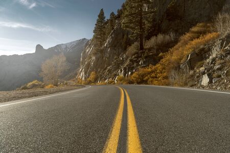 Mountain Road in Autumnの写真素材