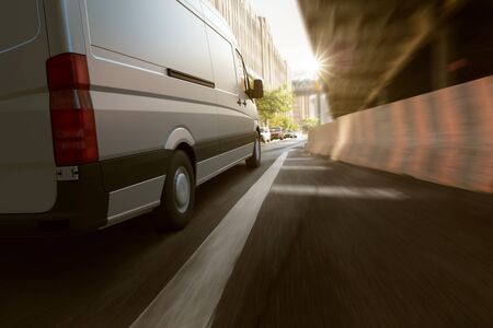 Delivery van in the city