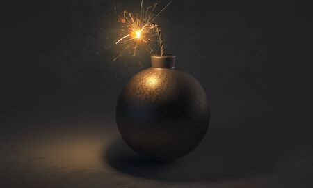 Bomb is about to explode (3D Rendering)の写真素材