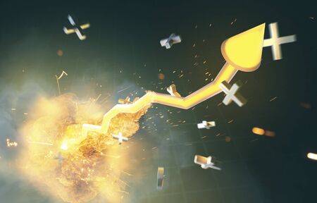 Stock price shoots upの写真素材