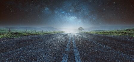 Highway at nightの写真素材