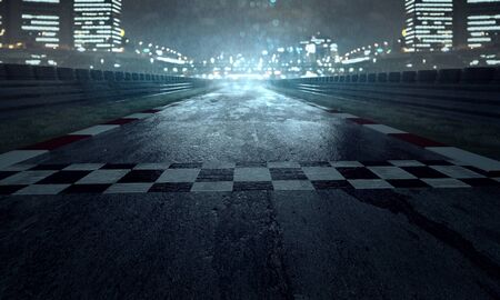 Racing track in the rainの写真素材