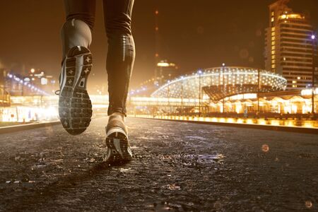 Runner at nightの写真素材