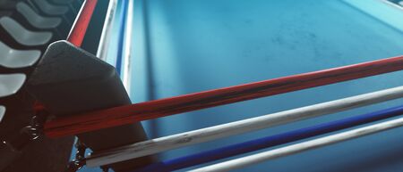 Boxing ring in the spotlight (3D Rendering)