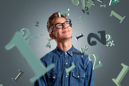 Teenager stands in the rain of good grades