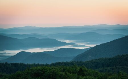Mountains with mist in croatia