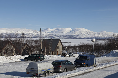 winter camp close to the mountainsのeditorial素材