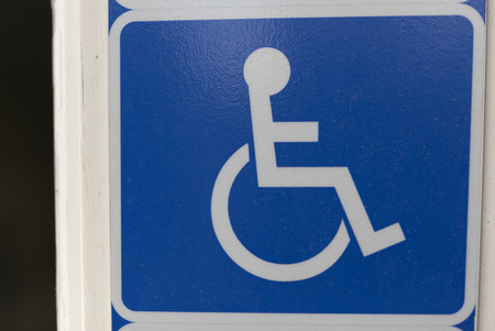 A sign for handicap showing that there is special rights and ways to transport your self if you are handicappedの写真素材