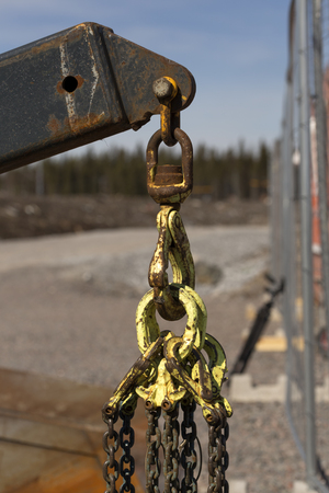 Chain and lifting device on a constructions siteの写真素材