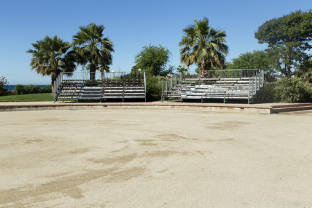 Metal stages for an audience to sit onの写真素材