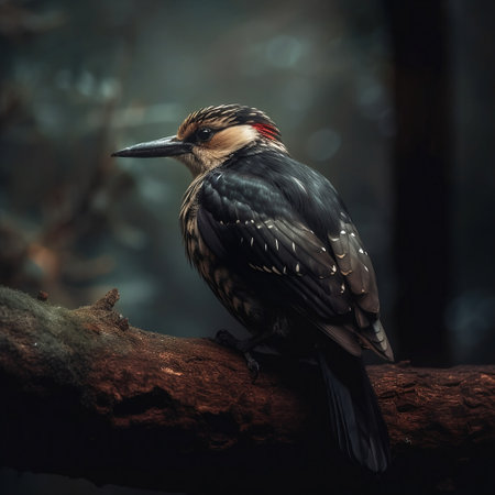 Black Woodpecker (Dryocopus martius). Wildlife scene from nature.の素材