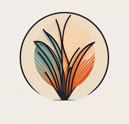 Hand drawn vector abstract floral illustration in scandinavian style.の素材