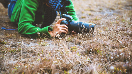 photographer Asian woman Traveling photograph Nature. travel relax in the holiday. Thailandの写真素材