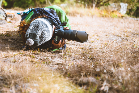 photographer Asian women Traveling photograph Nature. travel relax in the holiday. Thailandの写真素材