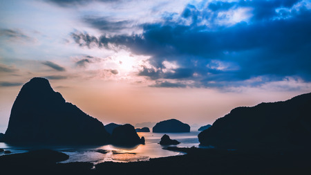 archipelago Andaman sea Morning atmosphere Sun rises. Asia Thailandの写真素材