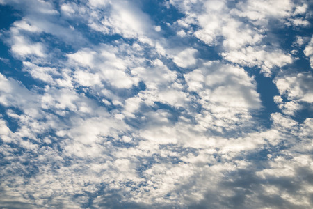 Fantastic soft white clouds against blue sky background