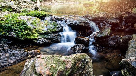 background landscape nature Forest Hill Waterfall. Waterfall thailand