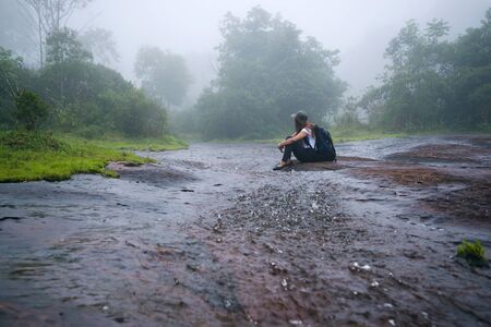 Girl walking traveling adventure nature in the rain forest. travel nature, Travel relax, Travel...