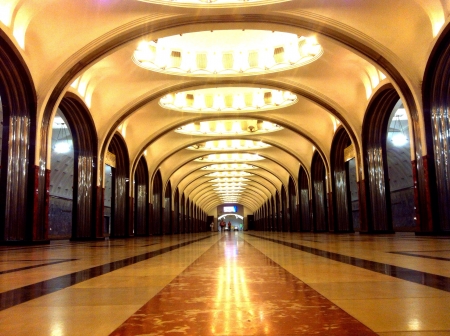 Moscow subway station Mayakovskaya. の素材