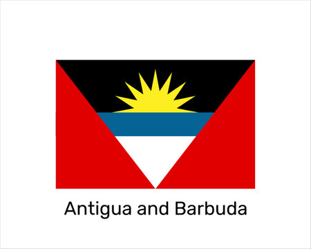 Flag of Antigua and Barbuda. national symbol. Antigua and Barbuda flag symbol. Vector illustration isolated on white backgroundのイラスト素材
