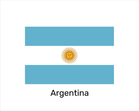 Flag of Argentina. national symbol. Argentina flag symbol. Vector illustration isolated on white backgroundのイラスト素材