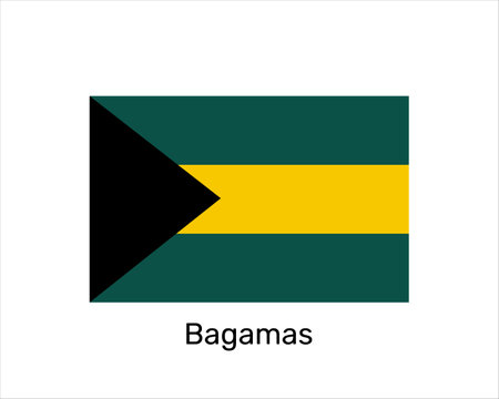 Flag of Bagamas. national symbol. Bagamas flag symbol. Vector illustration isolated on white backgroundのイラスト素材